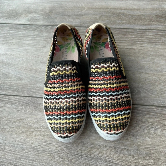 Hispanitas Woven Leatherette Wedge Loafer Made in Spain - Picture 3 of 15